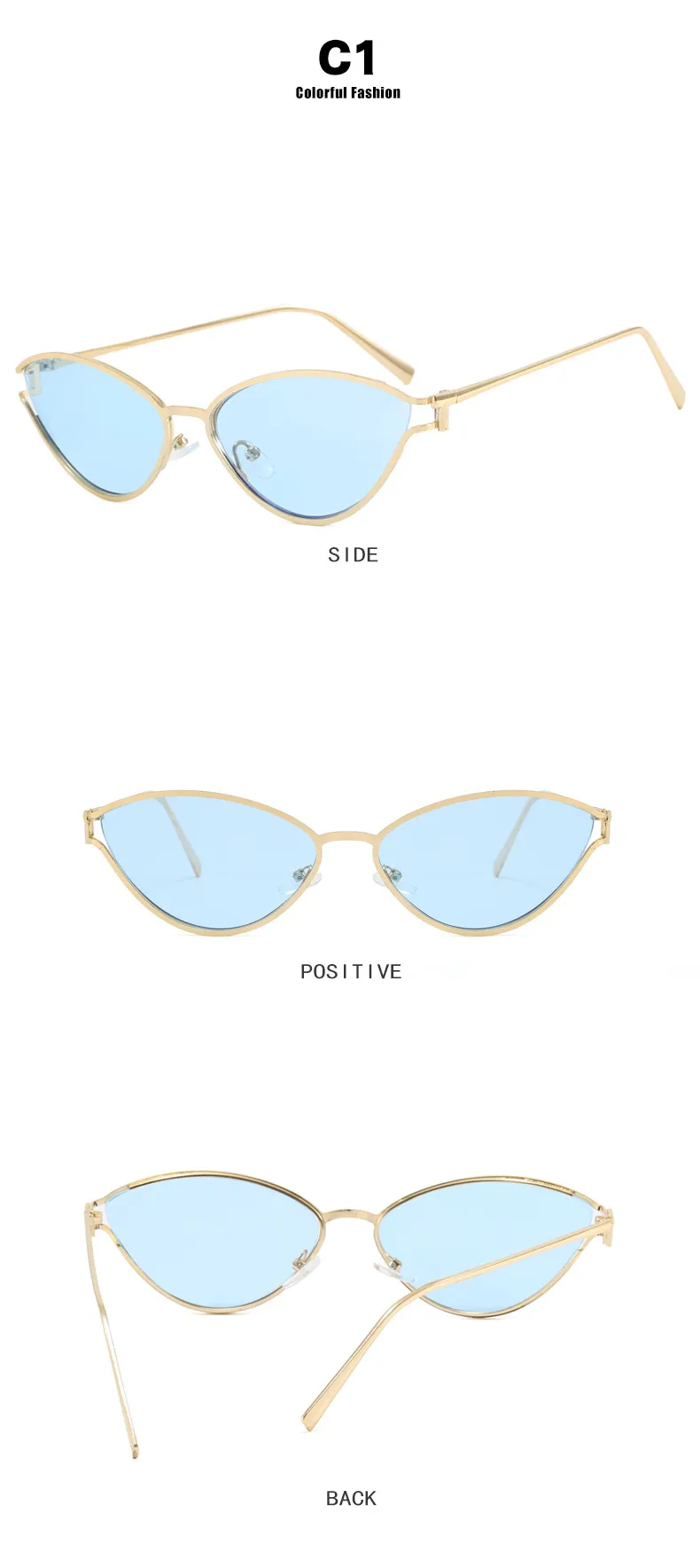 Style Triangle Cat Eye Sunglasses Hollow Personality Metal Sunglasses Street Trend Style Women's Sunglasses display picture 9