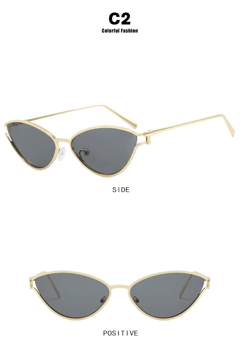 Style Triangle Cat Eye Sunglasses Hollow Personality Metal Sunglasses Street Trend Style Women's Sunglasses display picture 10