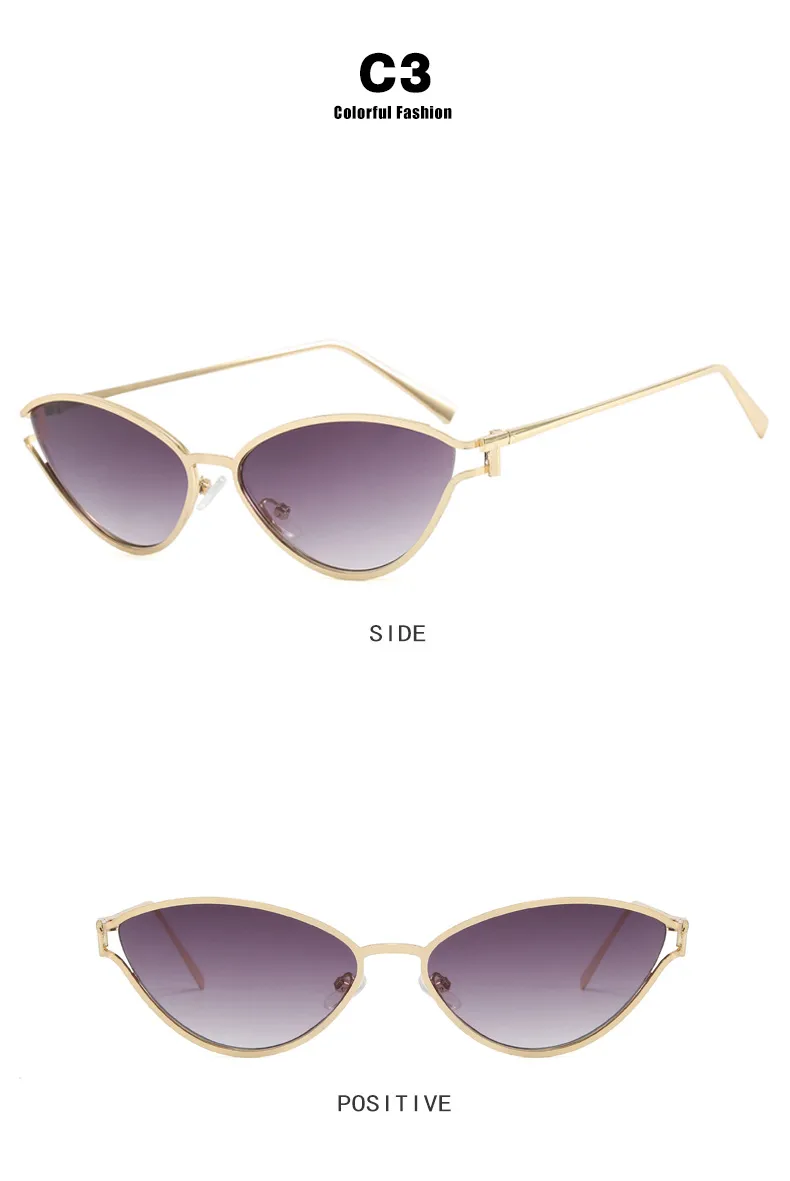 Style Triangle Cat Eye Sunglasses Hollow Personality Metal Sunglasses Street Trend Style Women's Sunglasses display picture 11