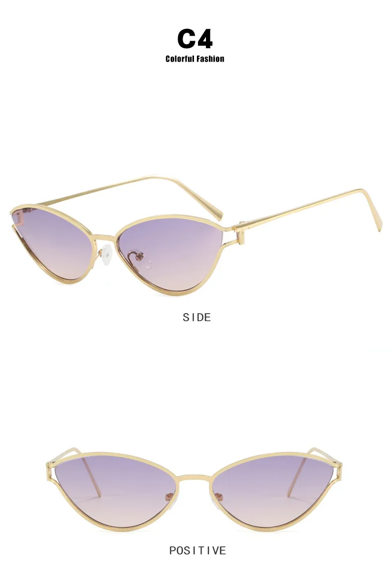 Style Triangle Cat Eye Sunglasses Hollow Personality Metal Sunglasses Street Trend Style Women's Sunglasses display picture 12
