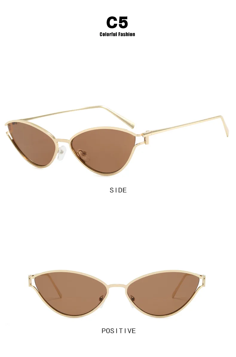 Style Triangle Cat Eye Sunglasses Hollow Personality Metal Sunglasses Street Trend Style Women's Sunglasses display picture 13