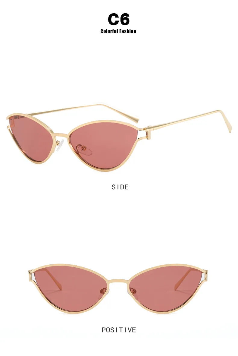 Style Triangle Cat Eye Sunglasses Hollow Personality Metal Sunglasses Street Trend Style Women's Sunglasses display picture 14