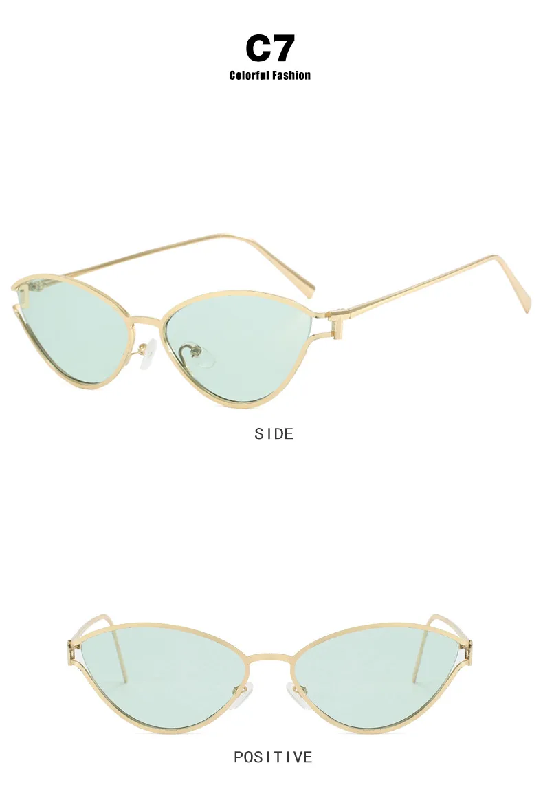 Style Triangle Cat Eye Sunglasses Hollow Personality Metal Sunglasses Street Trend Style Women's Sunglasses display picture 15