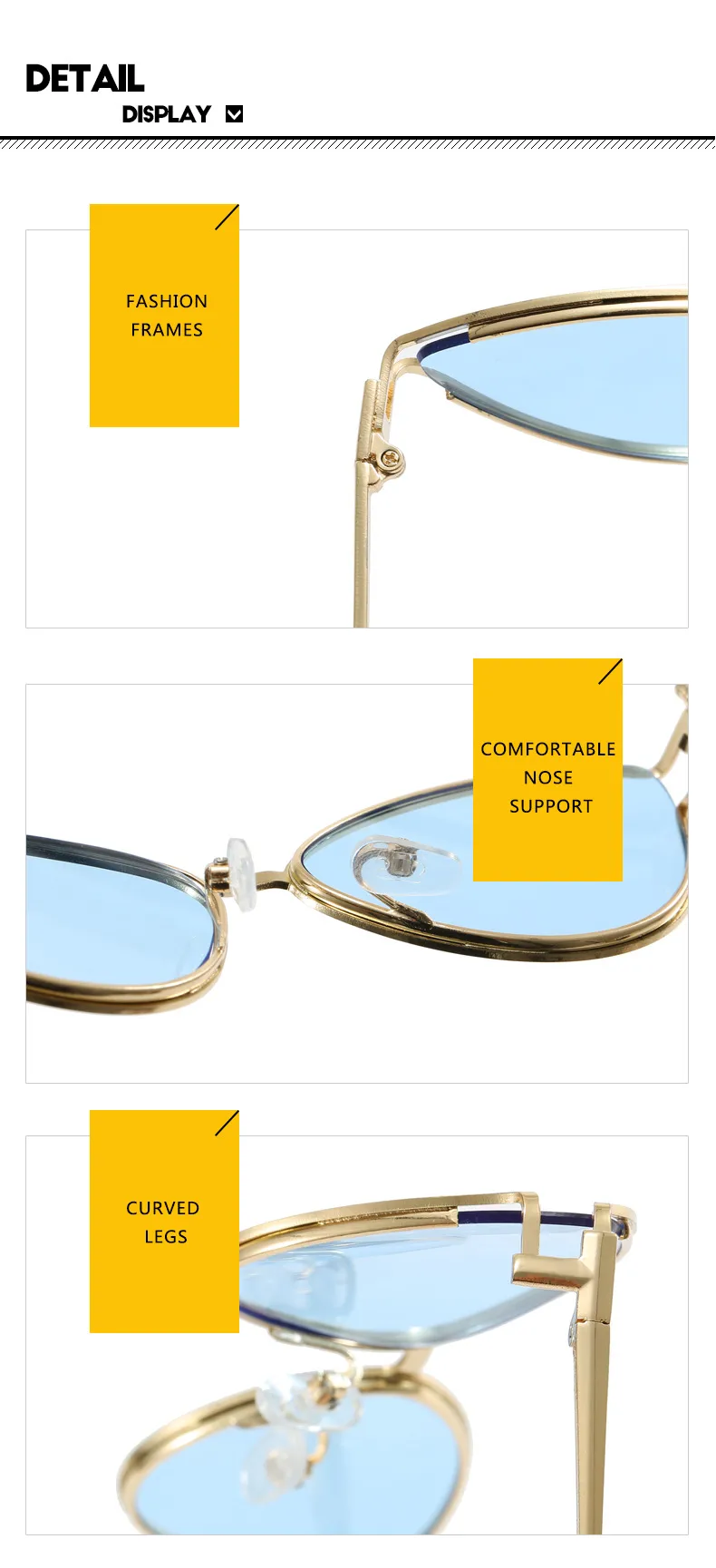 Style Triangle Cat Eye Sunglasses Hollow Personality Metal Sunglasses Street Trend Style Women's Sunglasses display picture 16