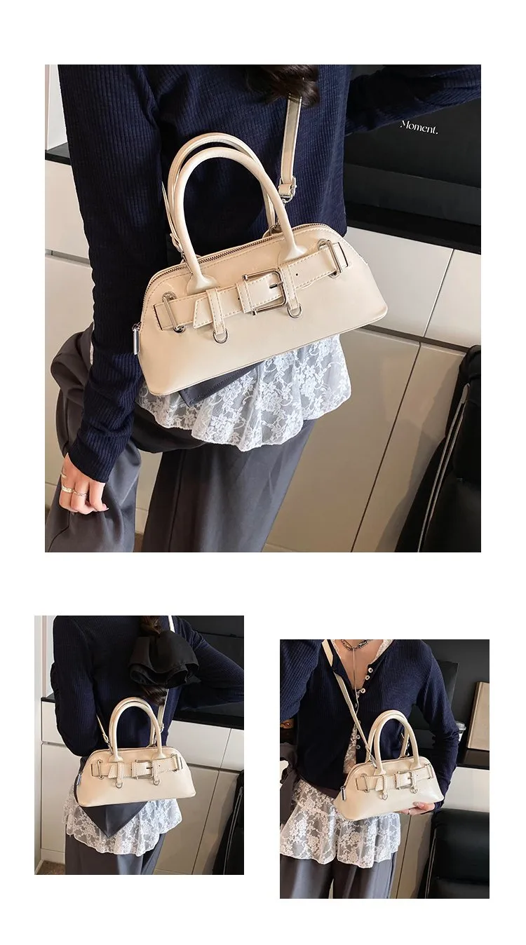 Women's Pu Leather Solid Color Streetwear Square Zipper Shoulder Bag display picture 4