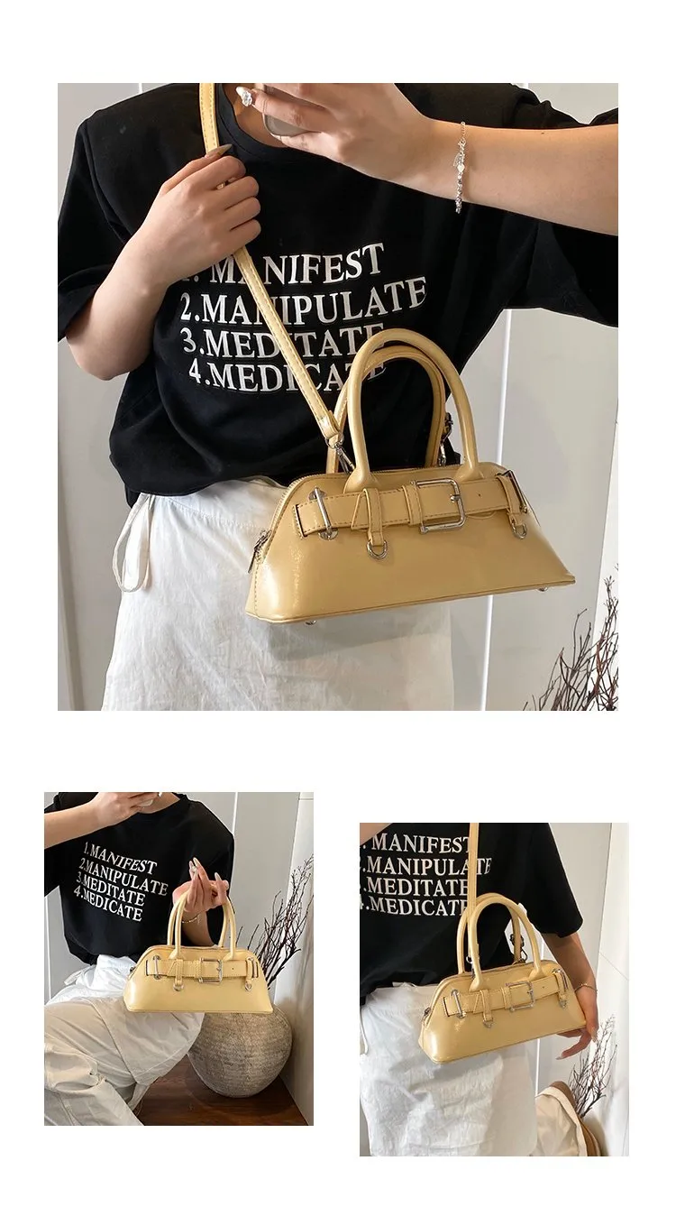 Women's Pu Leather Solid Color Streetwear Square Zipper Shoulder Bag display picture 6