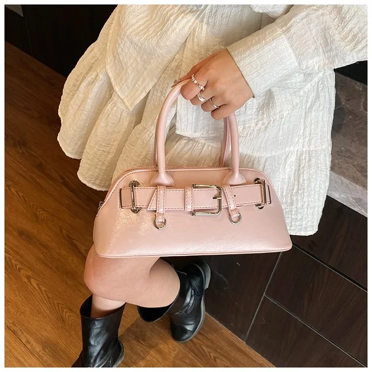 Women's Pu Leather Solid Color Streetwear Square Zipper Shoulder Bag display picture 8