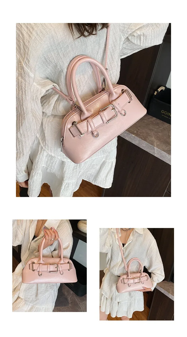 Women's Pu Leather Solid Color Streetwear Square Zipper Shoulder Bag display picture 9