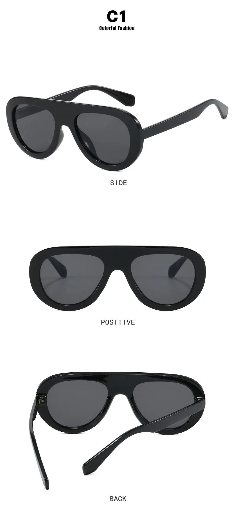Stylish Round Frame Frog Glasses Sunglasses Personality Small Frame Classic Style Travel And Streetwear Sun Protection display picture 9
