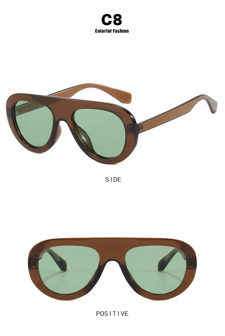 Stylish Round Frame Frog Glasses Sunglasses Personality Small Frame Classic Style Travel And Streetwear Sun Protection display picture 16