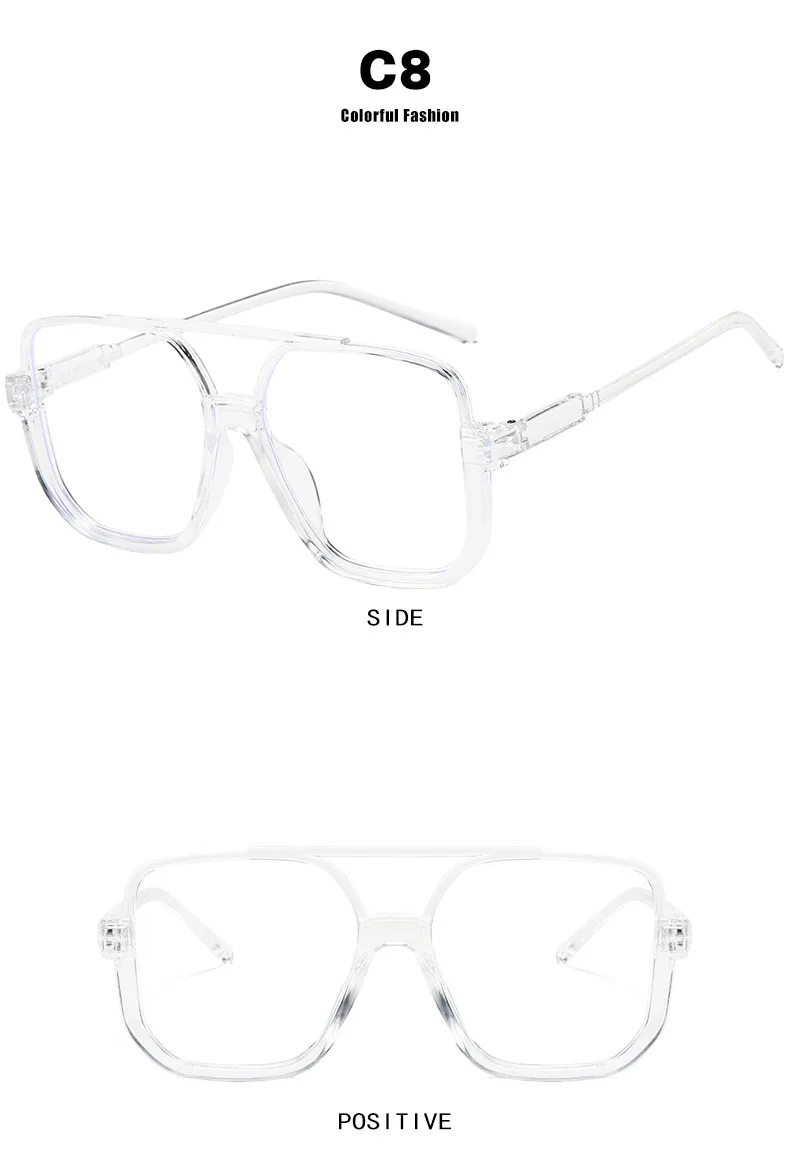 Square Half Frame Double Bridge Sunglasses Women Fashion Street Snap Black Full Frame Travel Sunscreen Personalized Hip Hop Street Style display picture 16