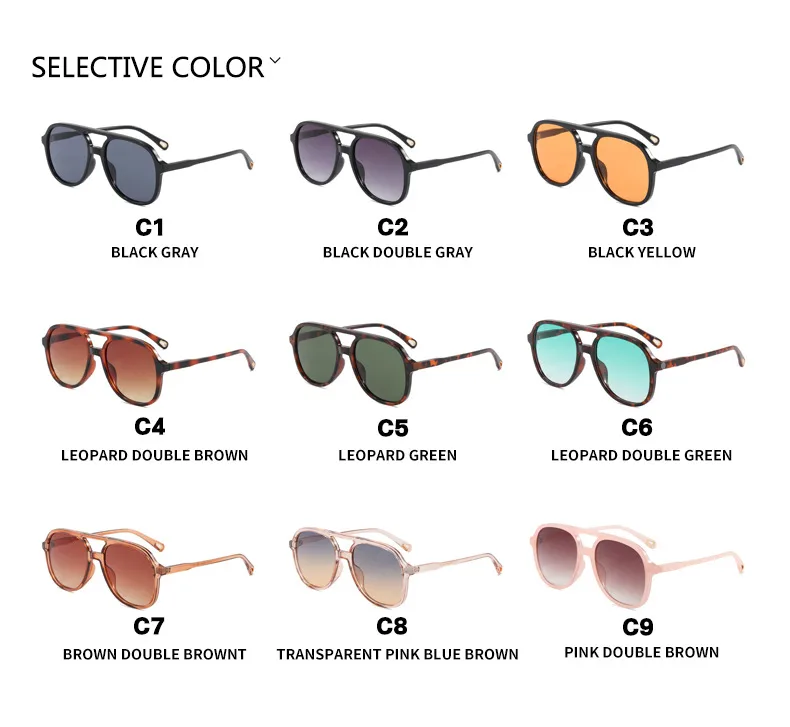 New Retro Driving Sunglasses Unisex  Style Ins Popular Double Bridge Frog Shape Sunglasses display picture 5