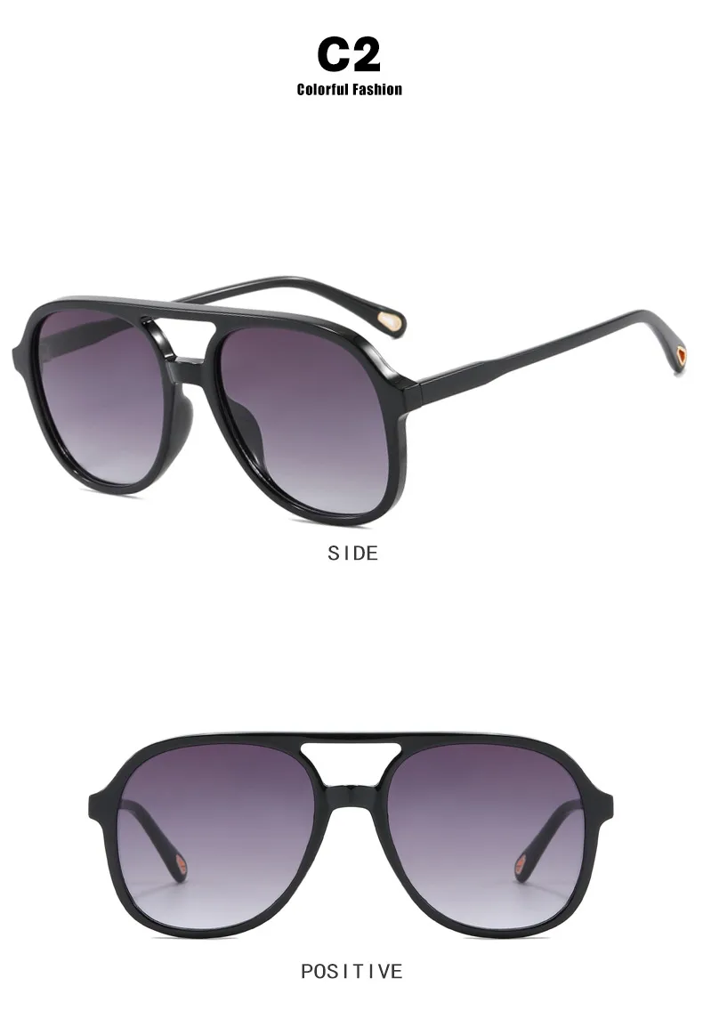 New Retro Driving Sunglasses Unisex  Style Ins Popular Double Bridge Frog Shape Sunglasses display picture 8