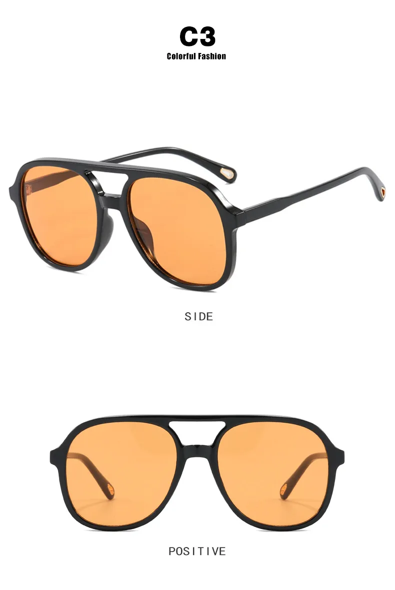 New Retro Driving Sunglasses Unisex  Style Ins Popular Double Bridge Frog Shape Sunglasses display picture 9