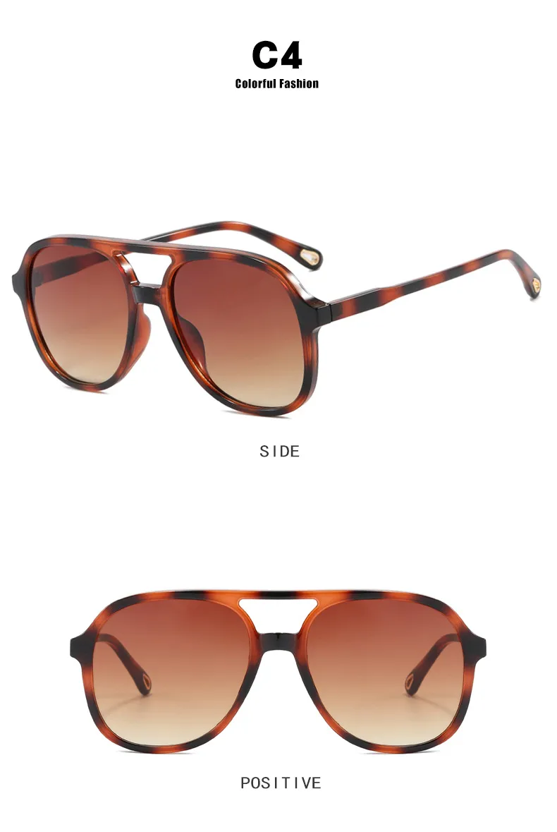 New Retro Driving Sunglasses Unisex  Style Ins Popular Double Bridge Frog Shape Sunglasses display picture 10