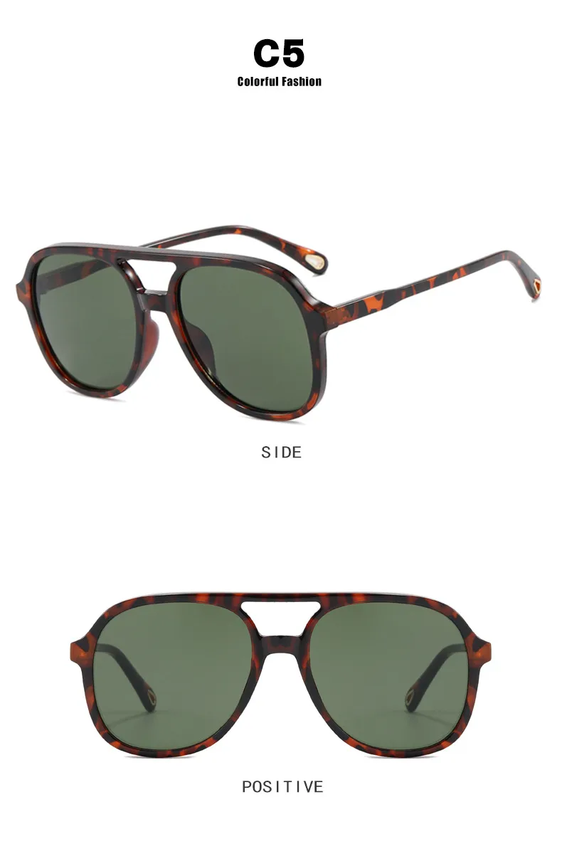 New Retro Driving Sunglasses Unisex  Style Ins Popular Double Bridge Frog Shape Sunglasses display picture 11
