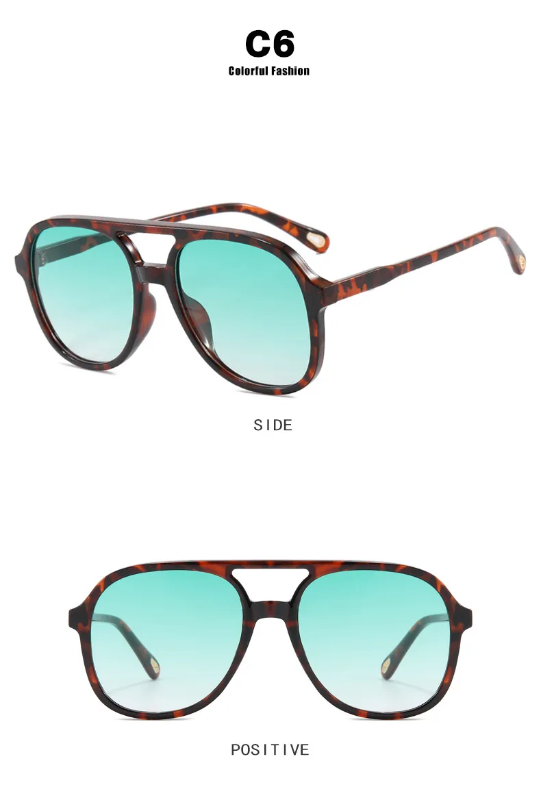 New Retro Driving Sunglasses Unisex  Style Ins Popular Double Bridge Frog Shape Sunglasses display picture 12