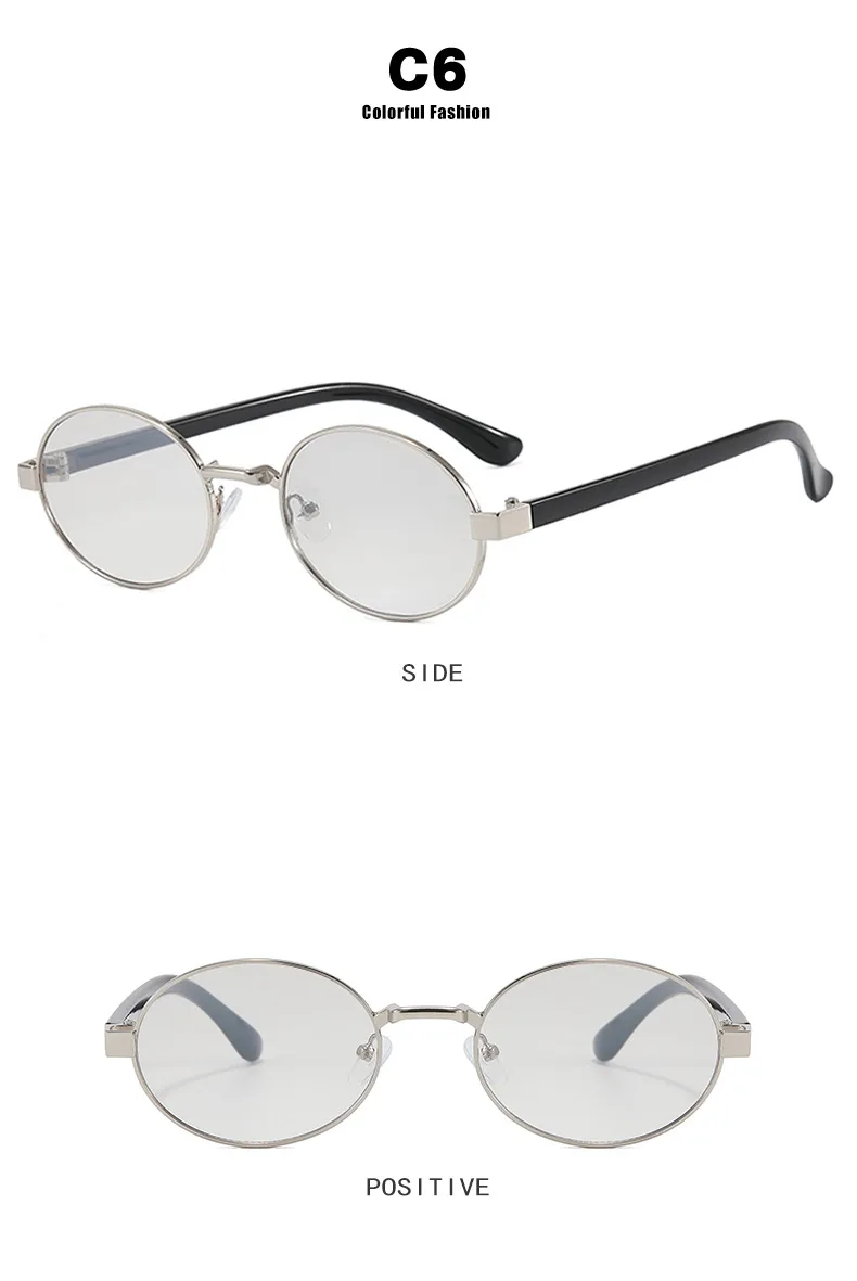 New Oval Sunglasses Women Fashion UV Protection Street Style Personality Concave Shape Travel Sunscreen Brown Gold display picture 13