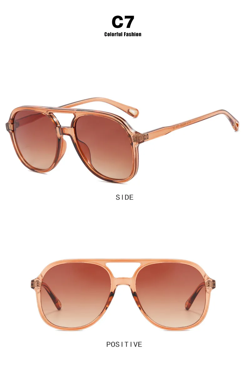 New Retro Driving Sunglasses Unisex  Style Ins Popular Double Bridge Frog Shape Sunglasses display picture 13