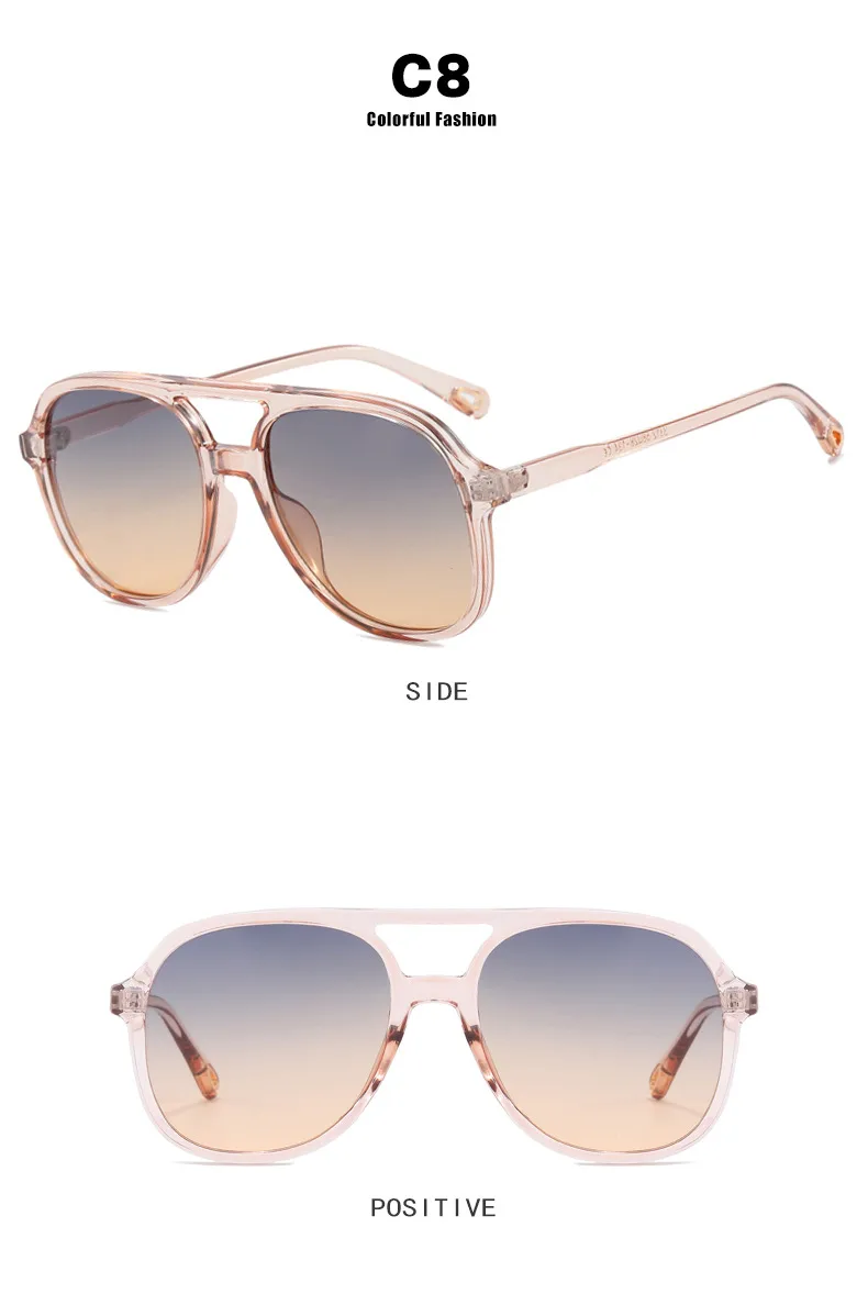 New Retro Driving Sunglasses Unisex  Style Ins Popular Double Bridge Frog Shape Sunglasses display picture 14