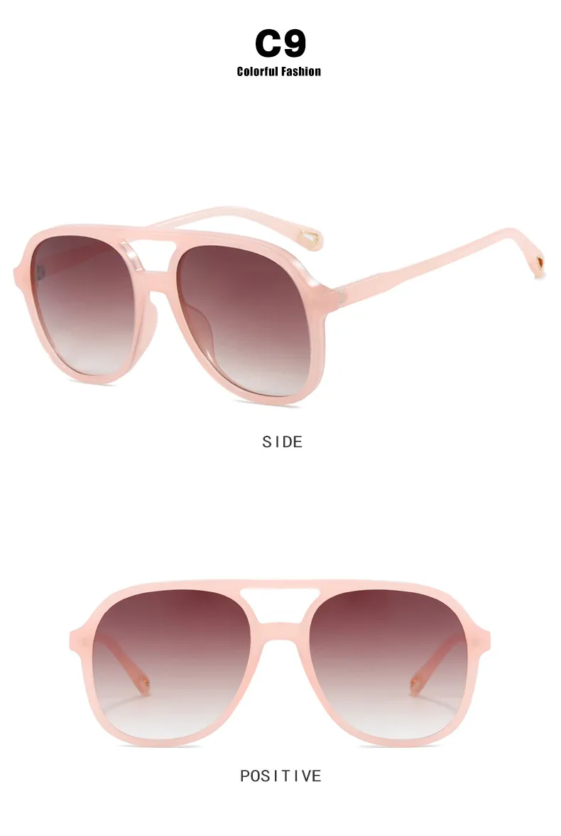 New Retro Driving Sunglasses Unisex  Style Ins Popular Double Bridge Frog Shape Sunglasses display picture 15