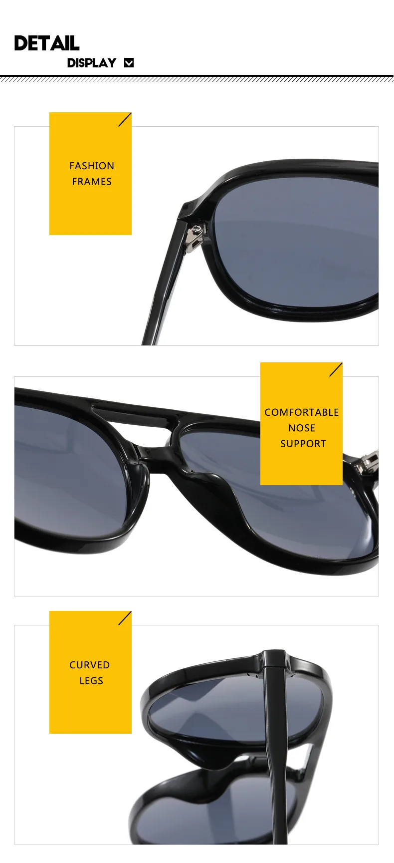 New Retro Driving Sunglasses Unisex  Style Ins Popular Double Bridge Frog Shape Sunglasses display picture 16