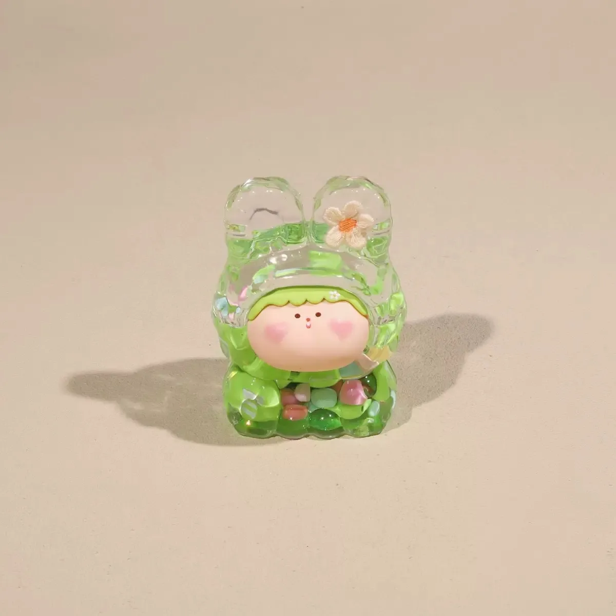 Internet Hot M Bean Lilisi Rabbit Head Oil Colorful M Bean Flash Decoration DIY Fashion Play Blind Box Creative Ornament display picture 1