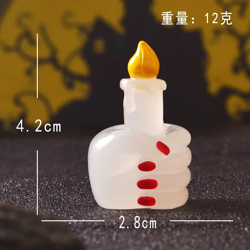 Halloween Luminous Ornaments Stone Tablet Pumpkin Micro Landscape Small Ornaments Car Central Control Decorative Luminous Ornaments display picture 4
