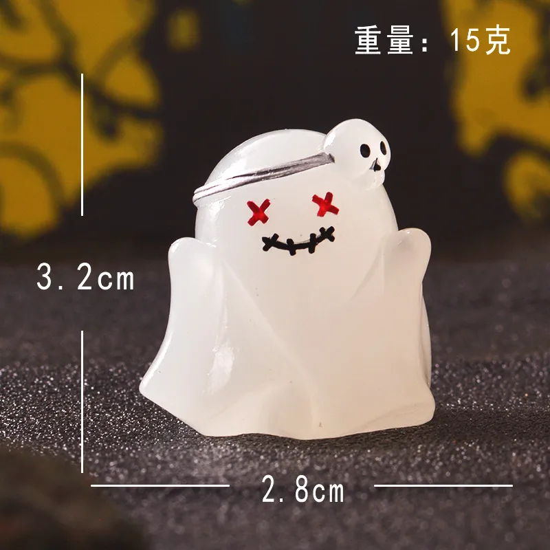 Halloween Luminous Ornaments Stone Tablet Pumpkin Micro Landscape Small Ornaments Car Central Control Decorative Luminous Ornaments display picture 5