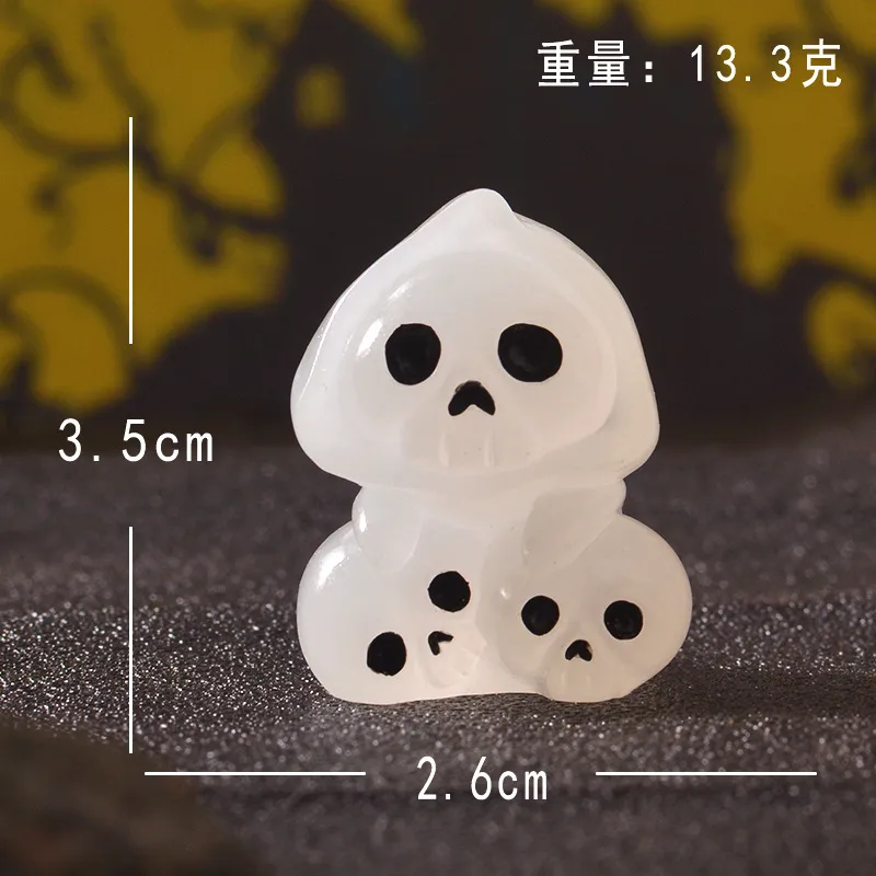Halloween Luminous Ornaments Stone Tablet Pumpkin Micro Landscape Small Ornaments Car Central Control Decorative Luminous Ornaments display picture 7