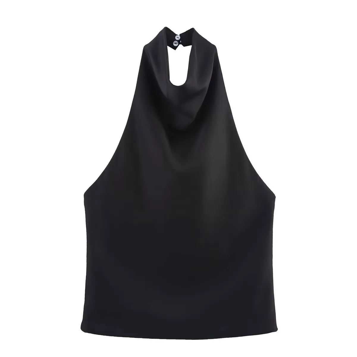 Women's Clothing Ins Internet Hot Silk Satin Texture Graceful And Fashionable Hanging Collar Top display picture 7