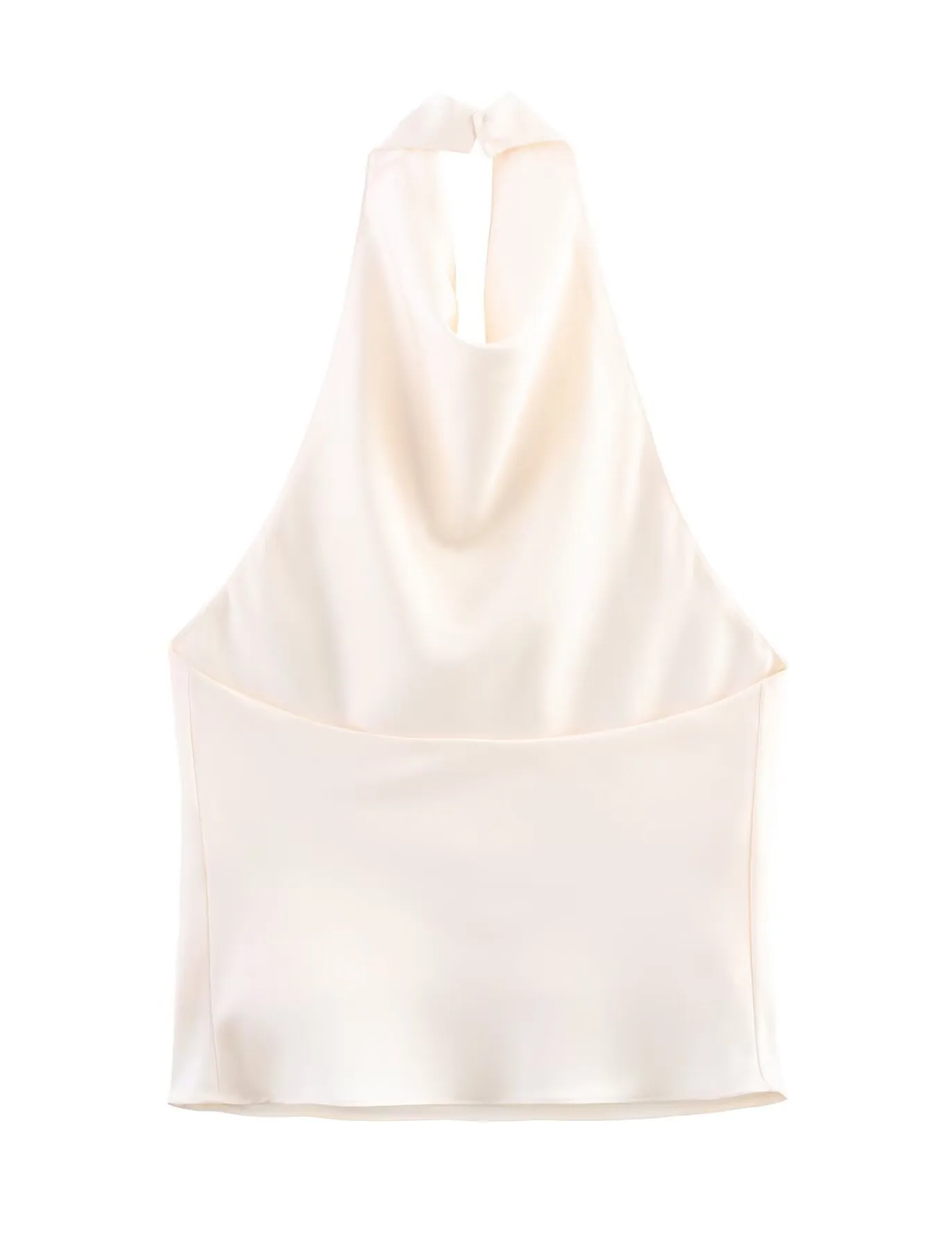 Women's Clothing Ins Internet Hot Silk Satin Texture Graceful And Fashionable Hanging Collar Top display picture 5