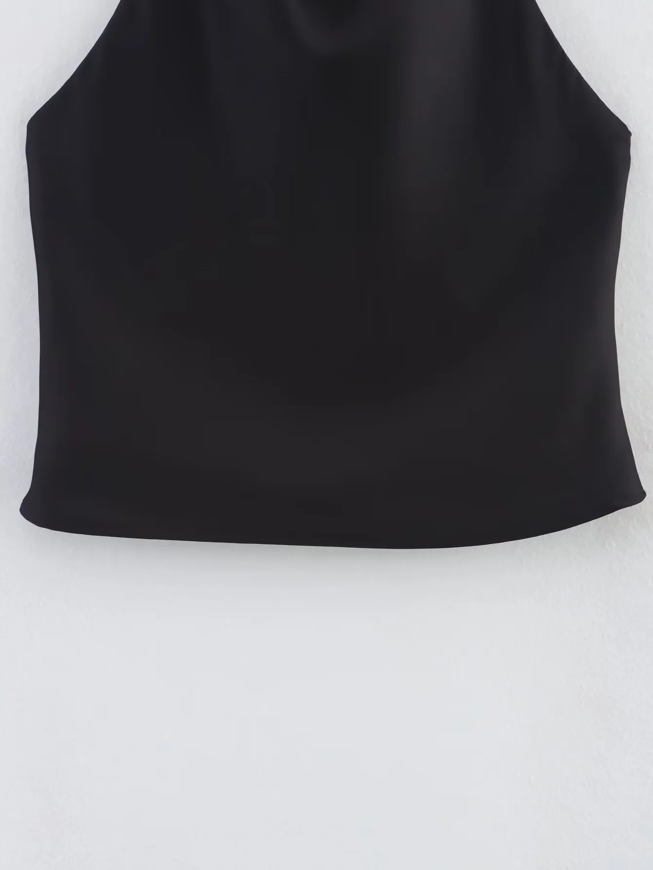 Women's Clothing Ins Internet Hot Silk Satin Texture Graceful And Fashionable Hanging Collar Top display picture 13