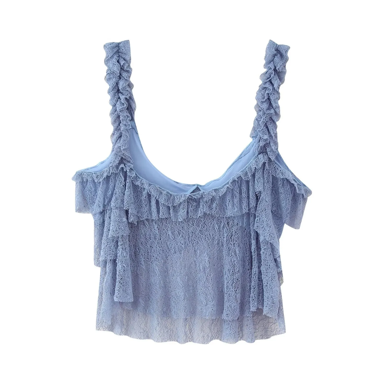 Exclusive For   Women's Clothing  Ins Popular Lace Laminated Decoration Suspender Top Skirt Suit display picture 5