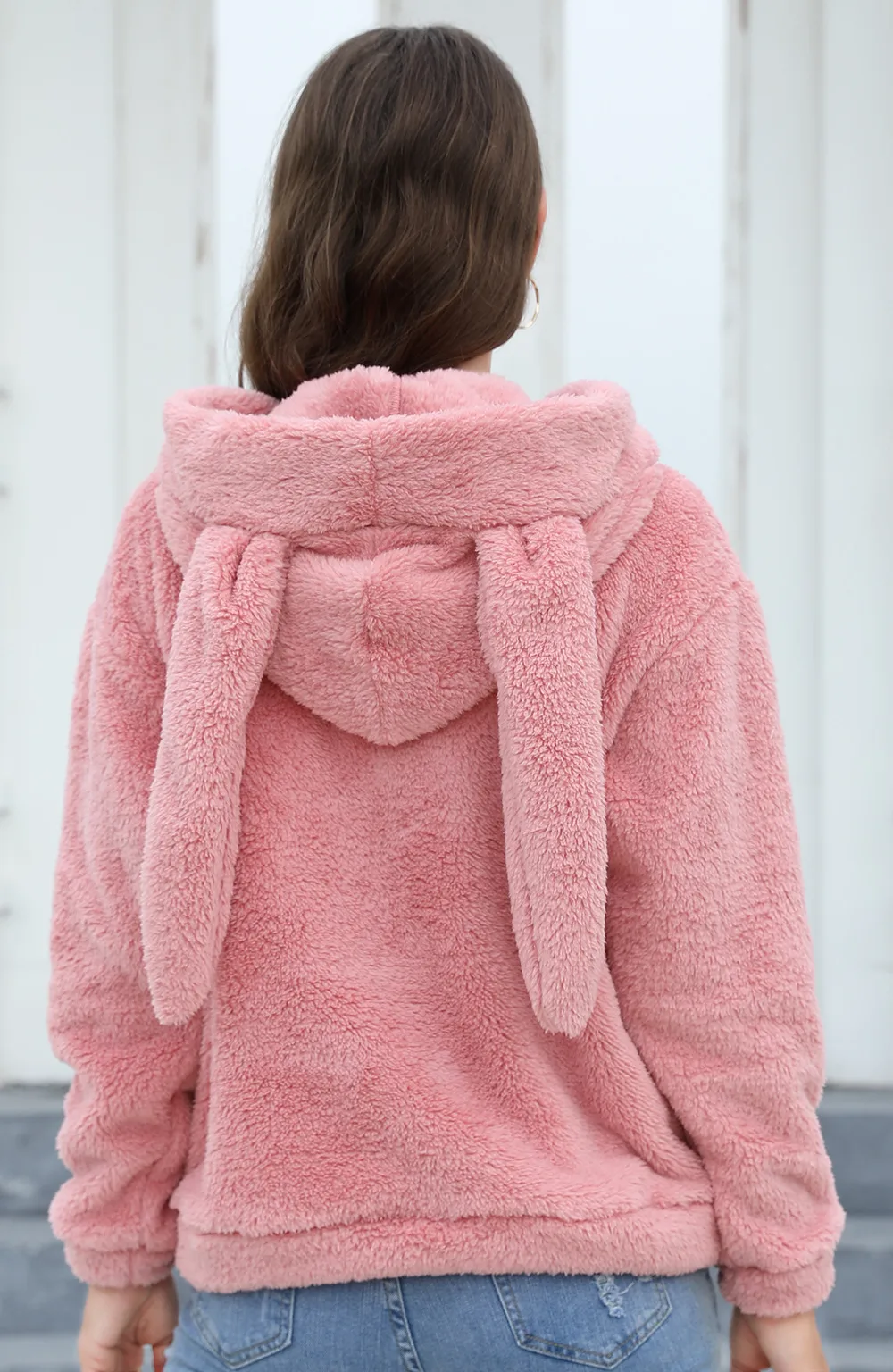 Women's Clothing Thickened Fleece Rabbit Ears Hooded Fleece Pullover display picture 8