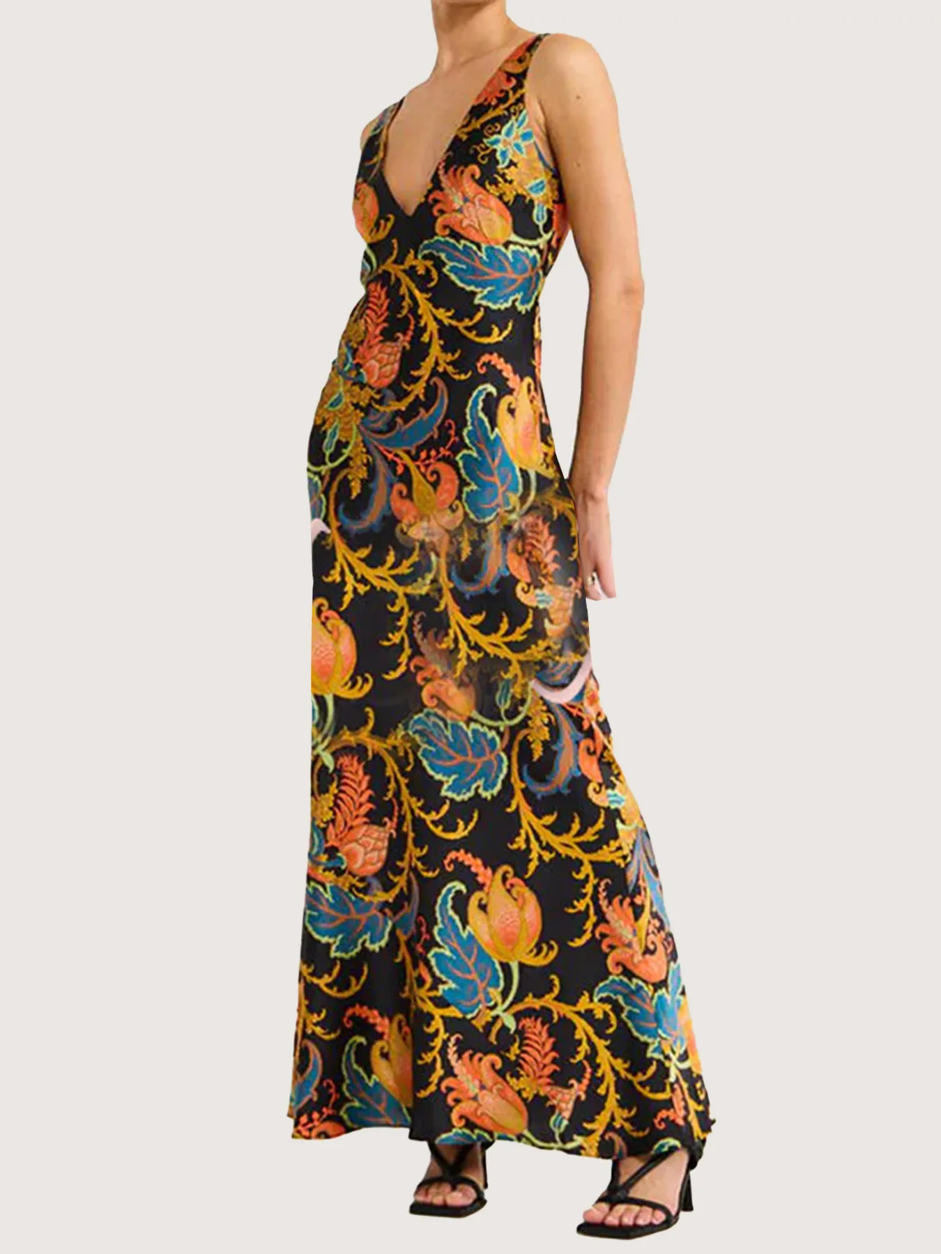 Hot Products Positioning Printing Backless Sleeveless Swing Long Dress display picture 5