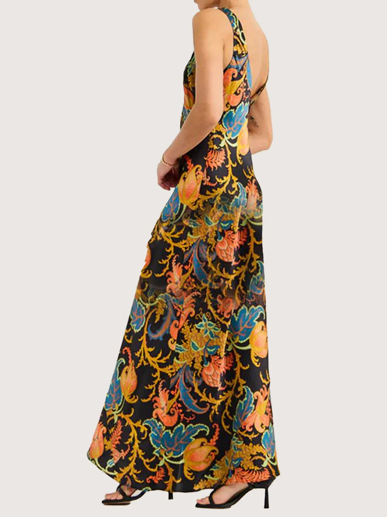 Hot Products Positioning Printing Backless Sleeveless Swing Long Dress display picture 8