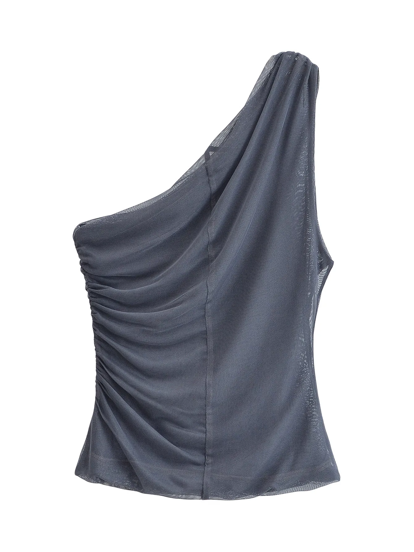Women's Clothing Ins Internet Hot Pleated Asymmetric Top display picture 7