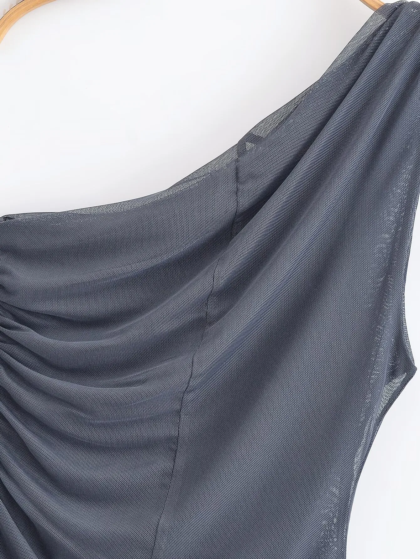 Women's Clothing Ins Internet Hot Pleated Asymmetric Top display picture 10