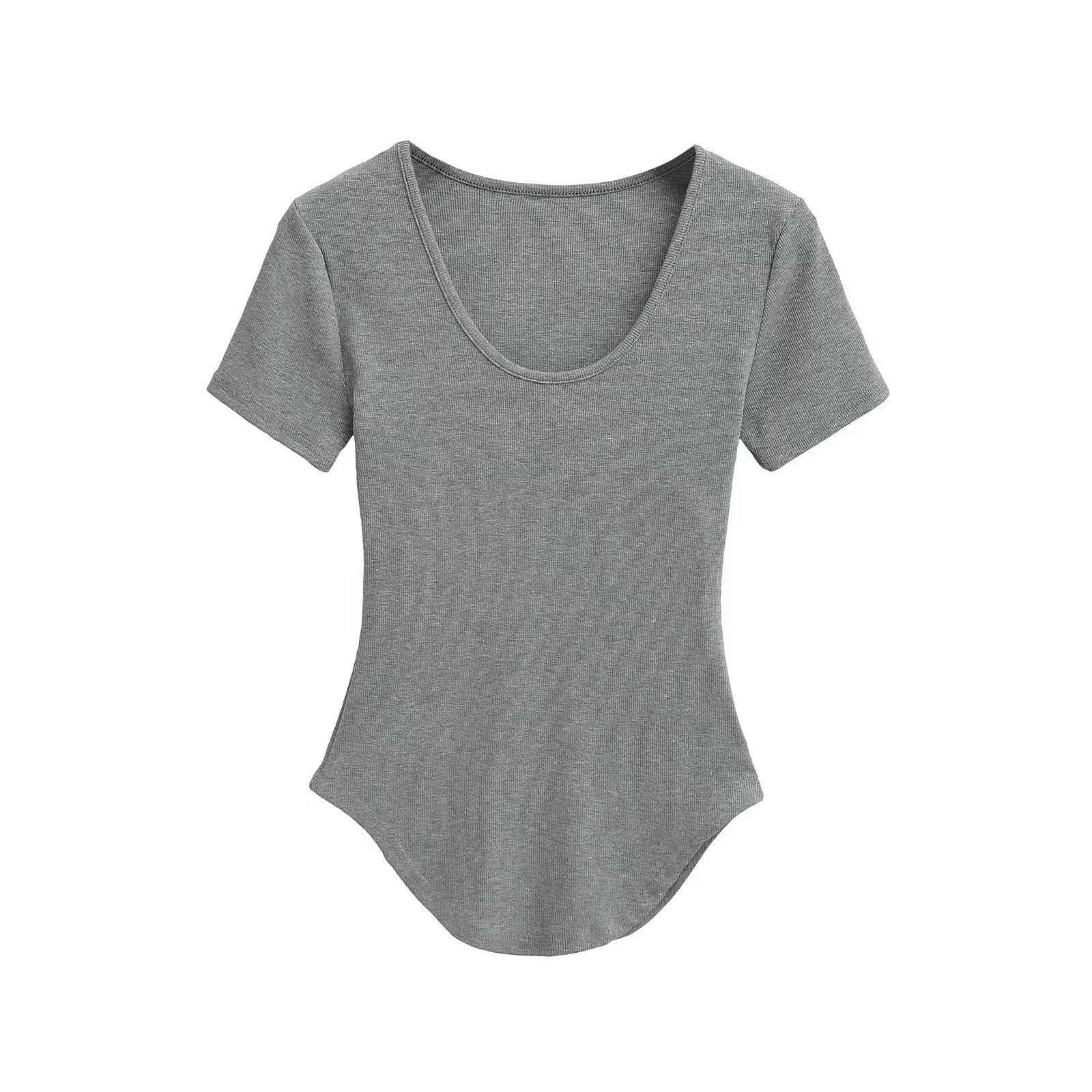 Women's Clothing Hot Sale At  Sexy Hot Girl Style U-Neck Ant Waist Short Sleeve T-shirt display picture 5