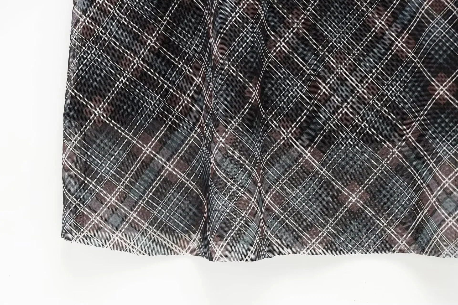 Women's Clothing  Ins Best-Selling Leisure All-Match A- Line Hem Plaid Silk Net Skirt display picture 3