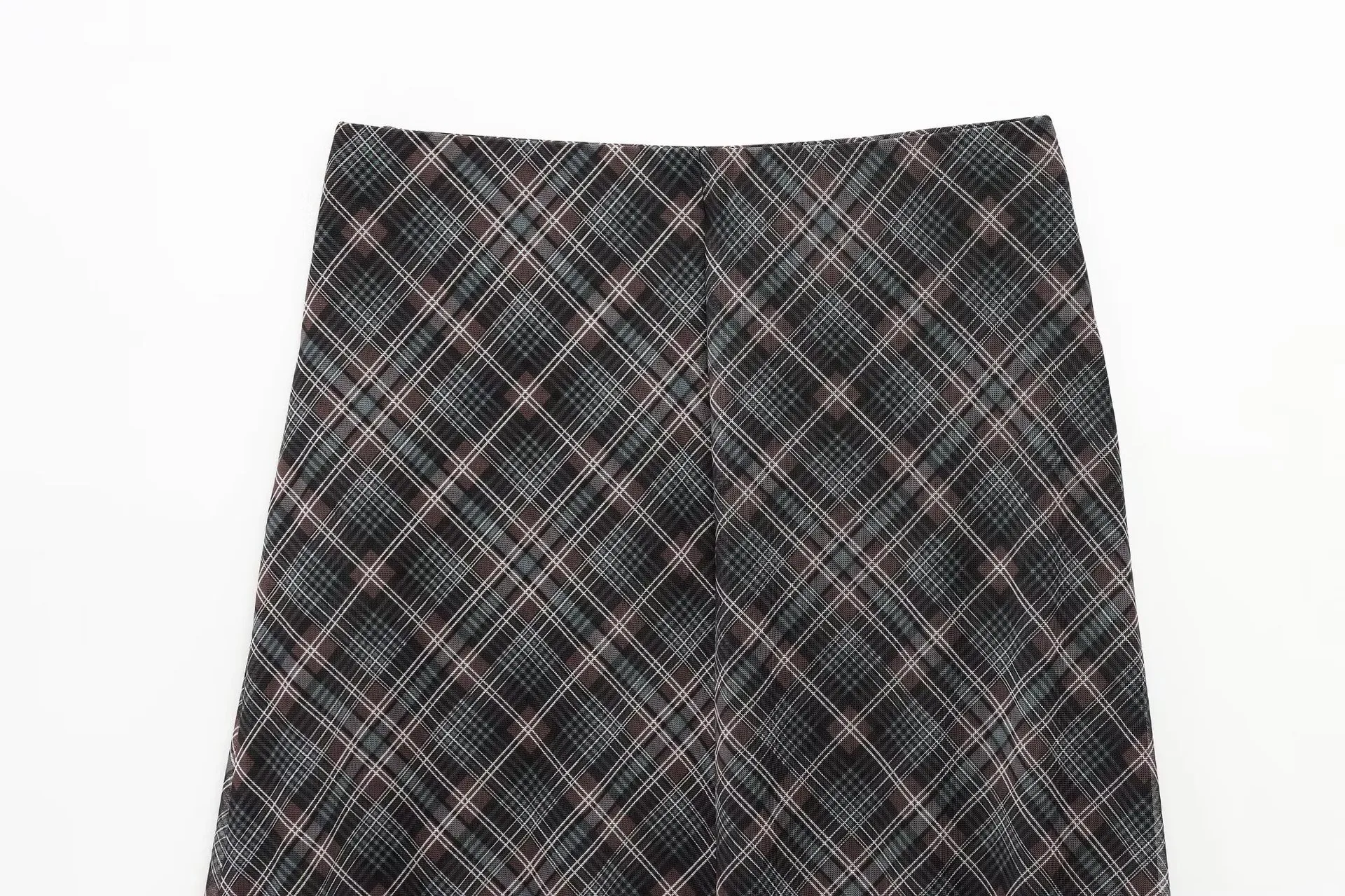 Women's Clothing  Ins Best-Selling Leisure All-Match A- Line Hem Plaid Silk Net Skirt display picture 6