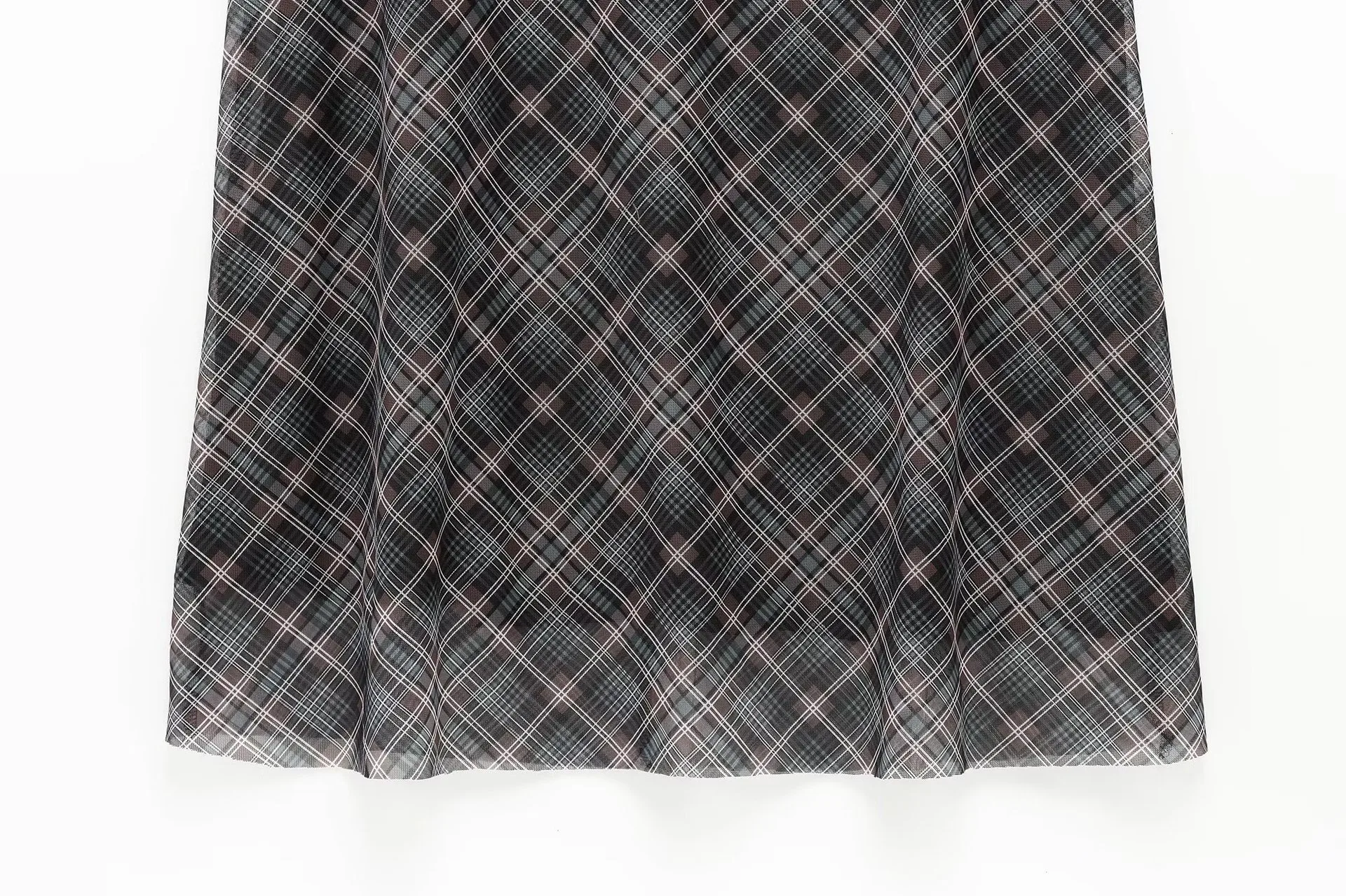 Women's Clothing  Ins Best-Selling Leisure All-Match A- Line Hem Plaid Silk Net Skirt display picture 8