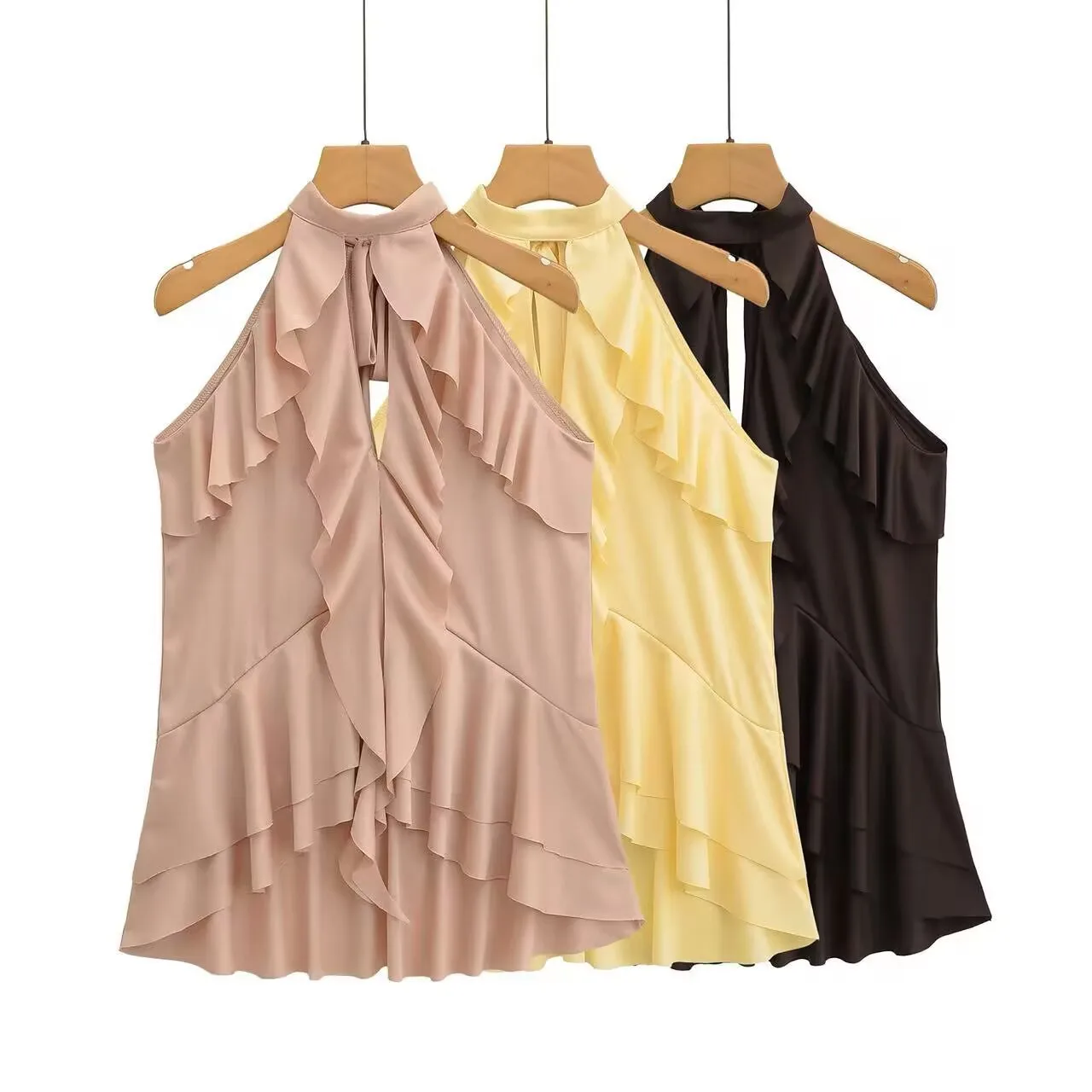 Women's Clothing Ins Internet Hot Laminated Decoration Bow Hanging Collar Top display picture 1