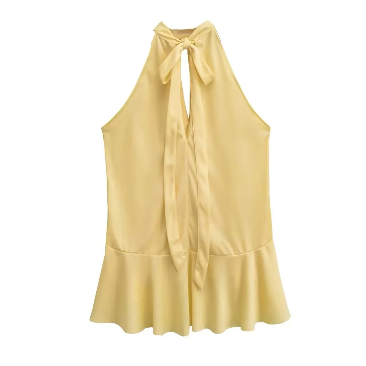 Women's Clothing Ins Internet Hot Laminated Decoration Bow Hanging Collar Top display picture 5