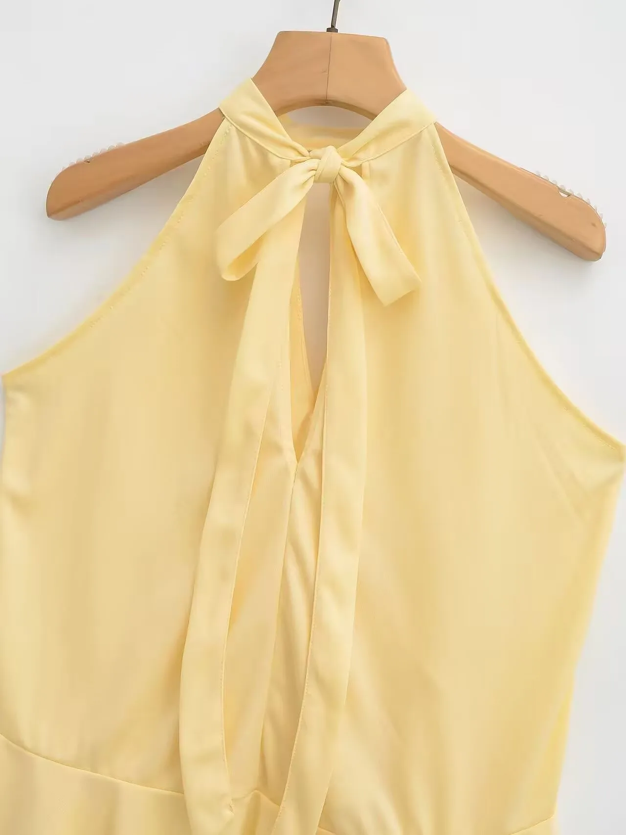 Women's Clothing Ins Internet Hot Laminated Decoration Bow Hanging Collar Top display picture 6