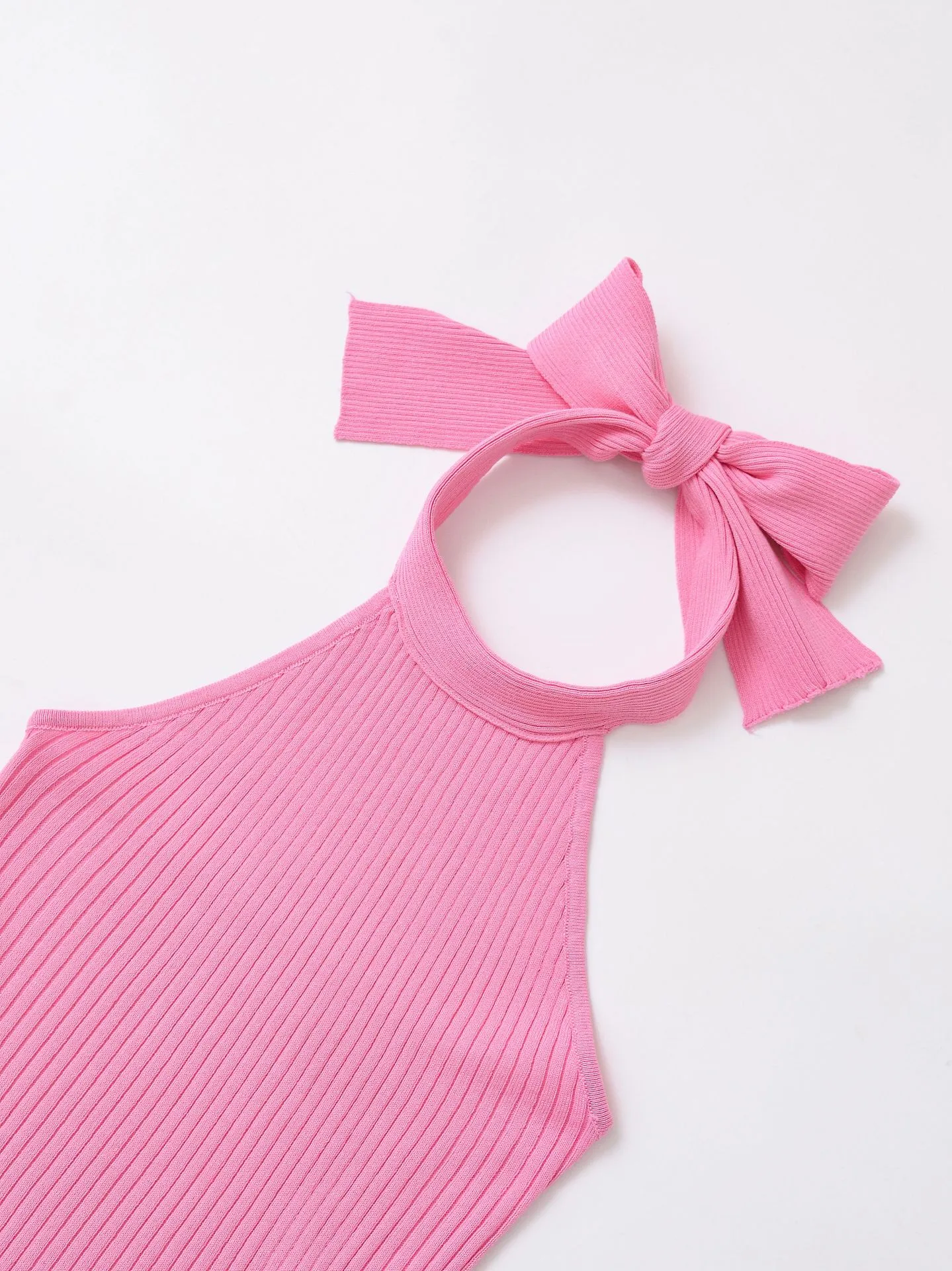 Women's Clothing Ins Internet Hot Bow Knitted Halter Top display picture 3