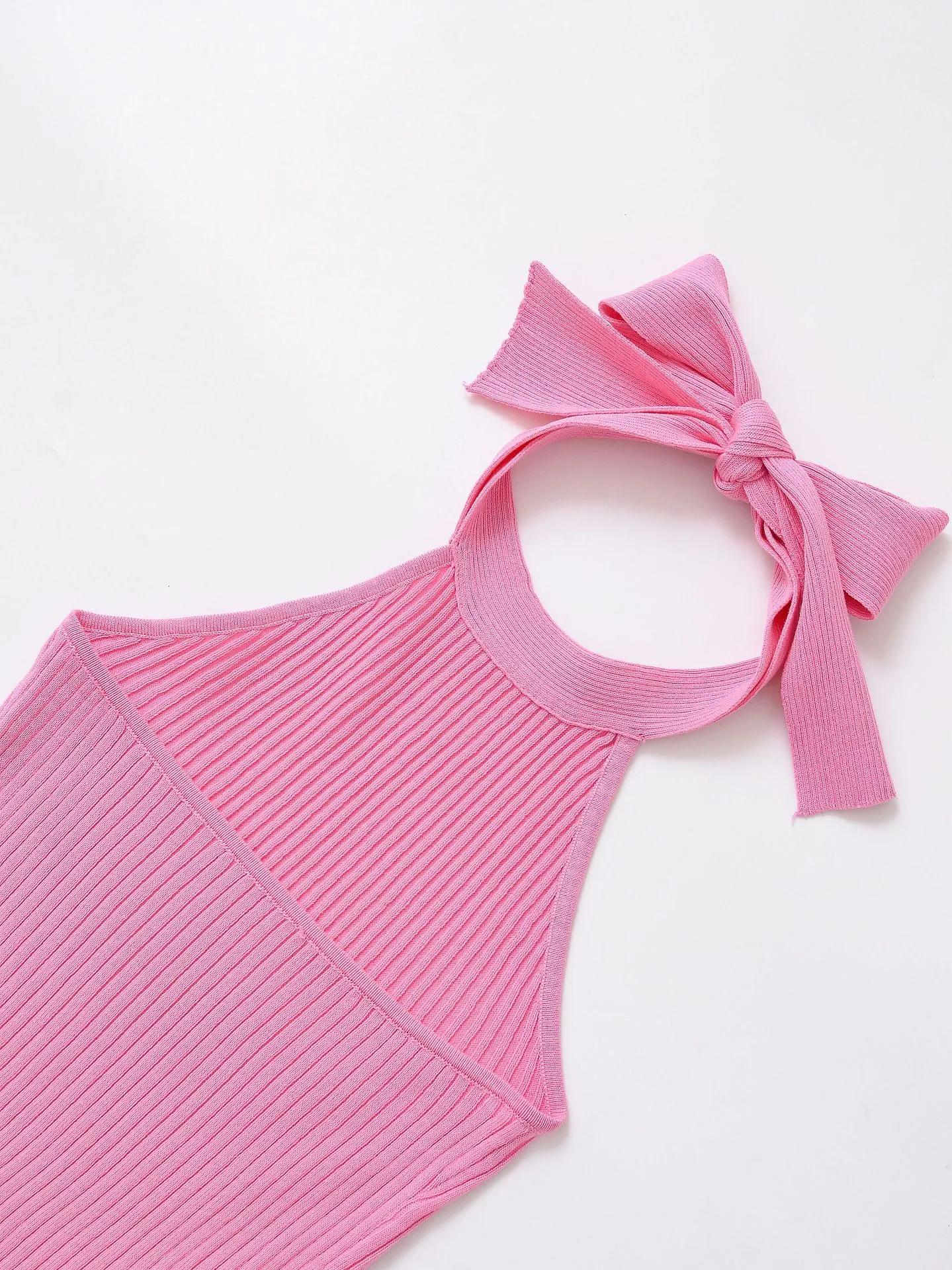 Women's Clothing Ins Internet Hot Bow Knitted Halter Top display picture 7