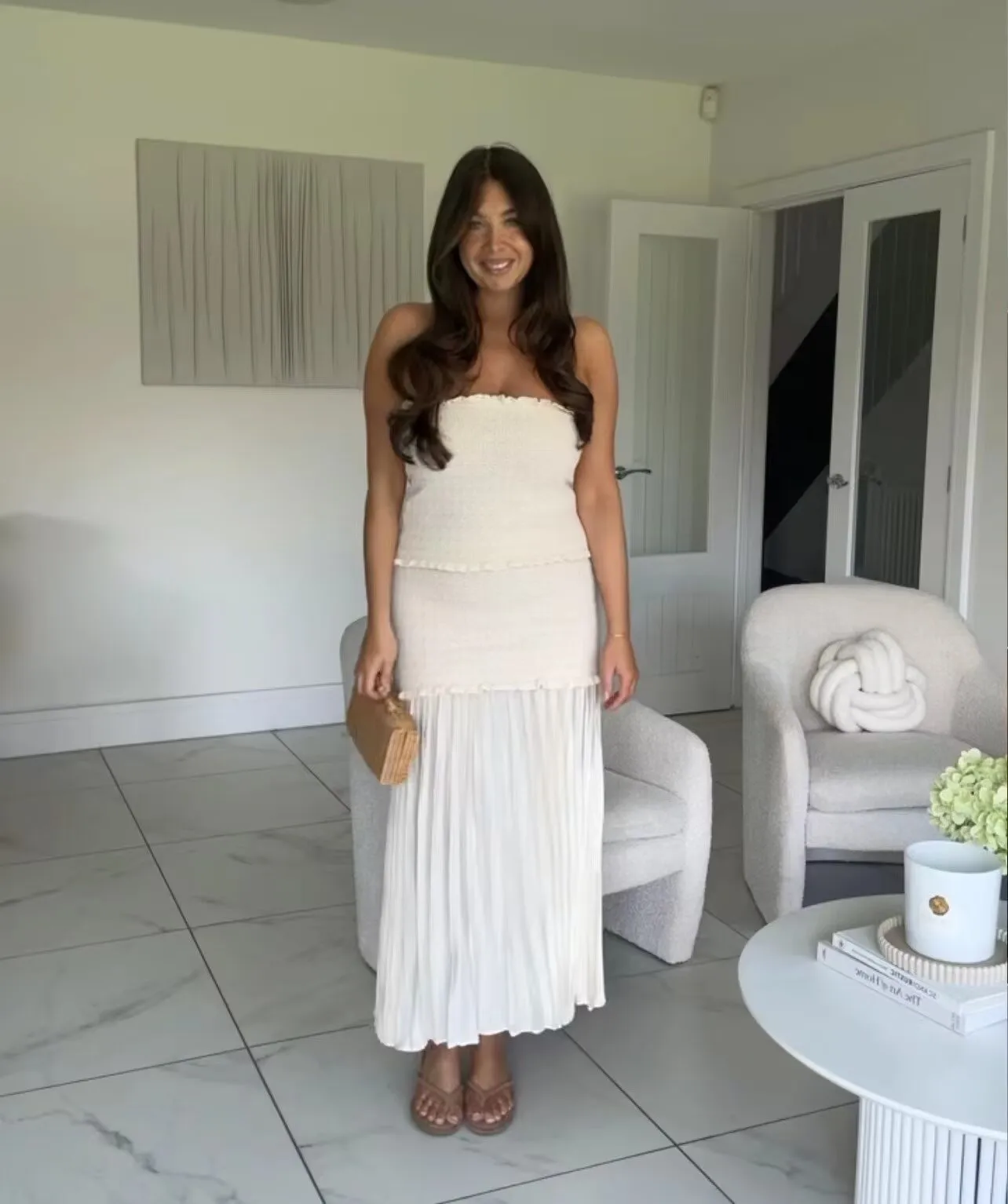 Exclusive For   Women's Clothing  Ins Popular Knitted Coat Tank-Top Stitching Hem Skirt display picture 18