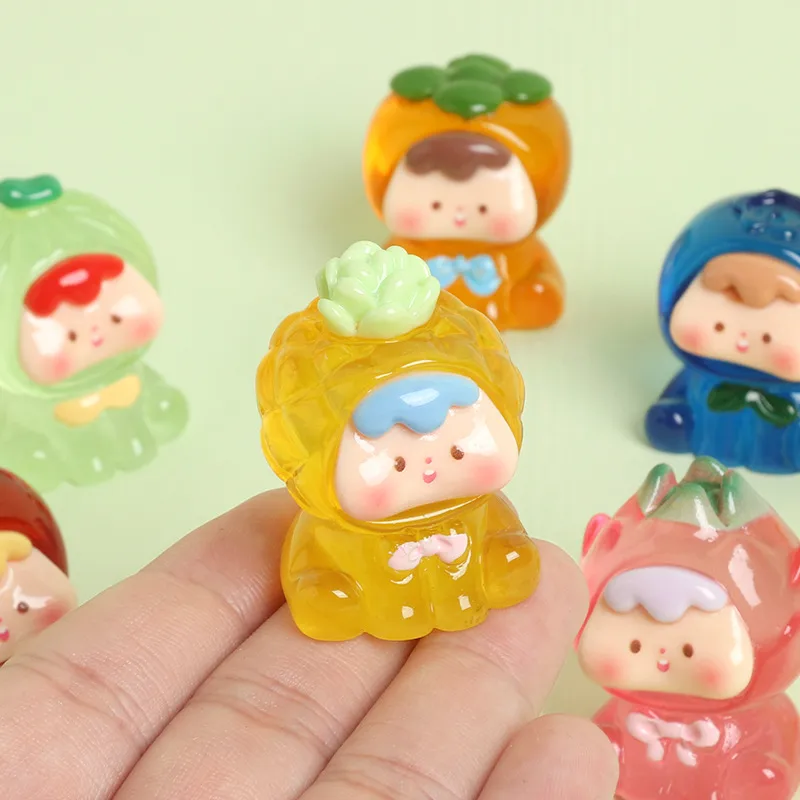 High Transparent Resin Four Generation Fruit Baby Cute Grain DIY Ornament Accessories Creative Desktop And Car-Mounted Small Ornaments Doll display picture 2